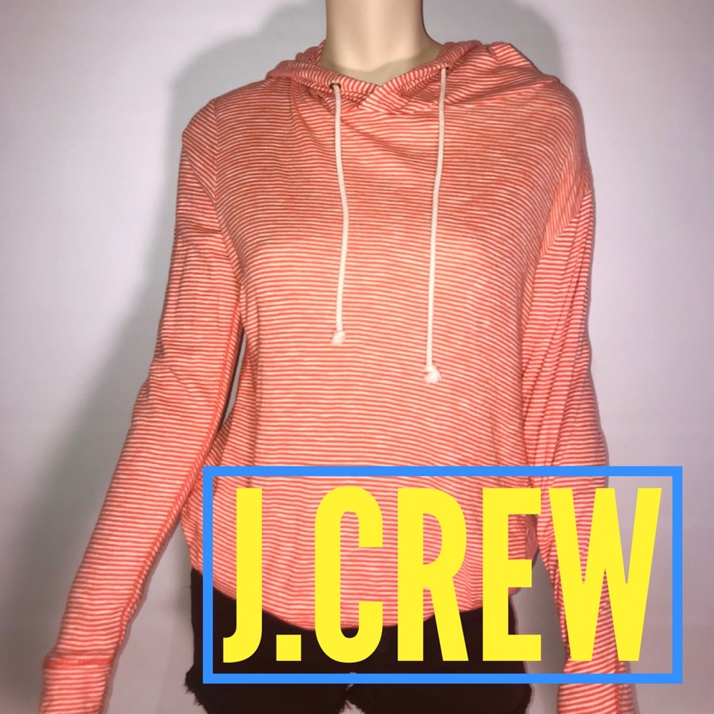 Jcrew Orange striped hoodie